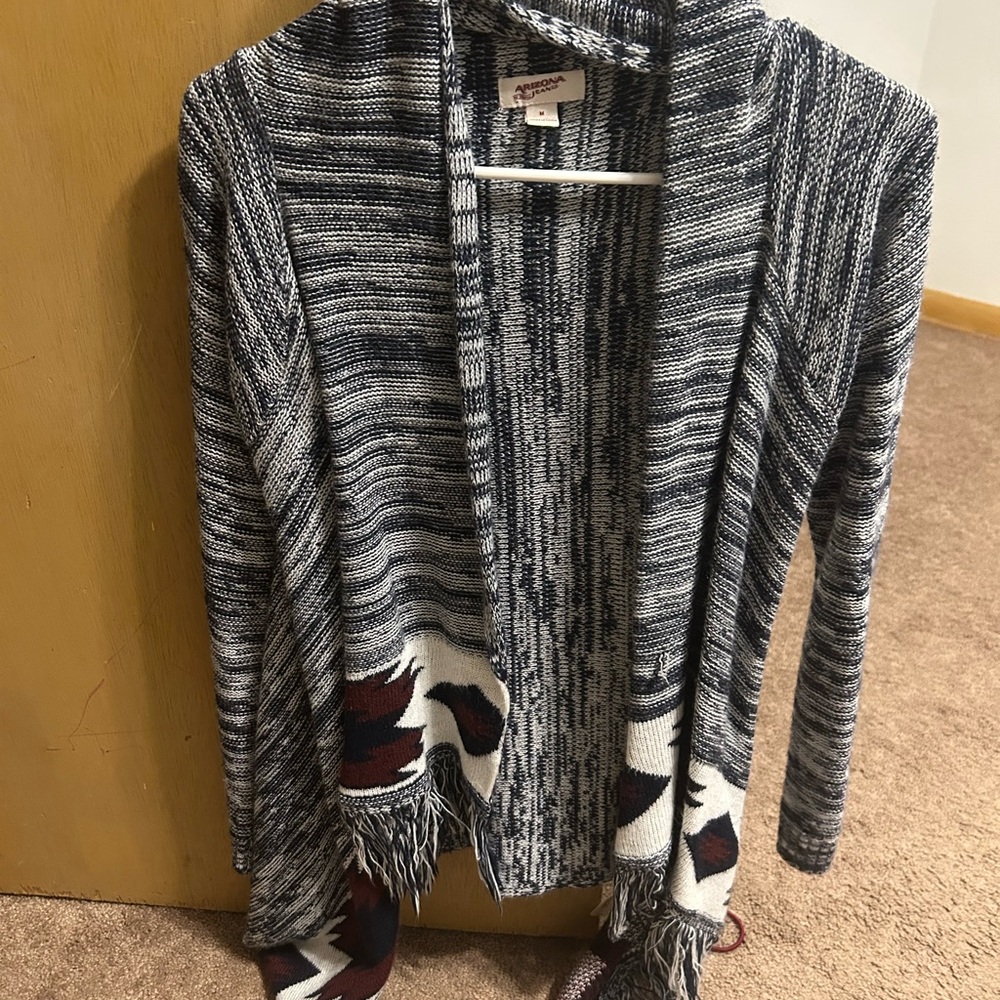 Arizona Love Black and White Striped Cardigan